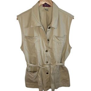Vintage Denim & Co tan button up vest